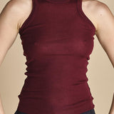 top americano a costine in lana merino LAU28 E14015 BORDEAUX milaura 