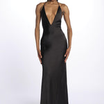 Abito HONOR spallina con fiocco GO29 BLACK misha 