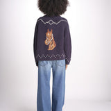cardigan con cavalli THE HORSE LODGE S463682 NAVY the GREAT 