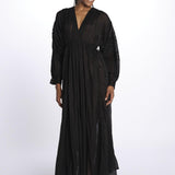 IBIZA maxi abito con scollo e maniche lunghe IBIZA NOIR laraethnics 