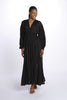 IBIZA maxi dress with neckline and long sleeves