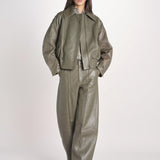 bomber in pelle LAILA IO118057 DAR EUCALUPTUS GR533 ivy oak 