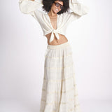 gonna lunga in lurex gessato SERENA OFF WHITE christianzen 