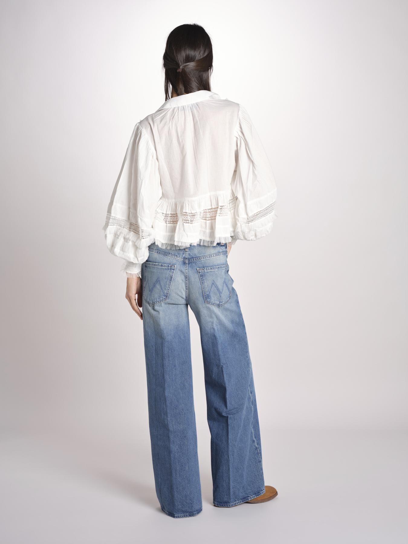 camicia over con pizzo MELODY WHITE mes demoiselles 