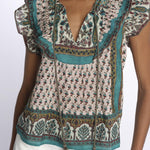 Top DEVI stampato con rouches 6499301 MULTI m.a.b.e. 