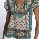 Top DEVI stampato con rouches 6499301 MULTI m.a.b.e. 