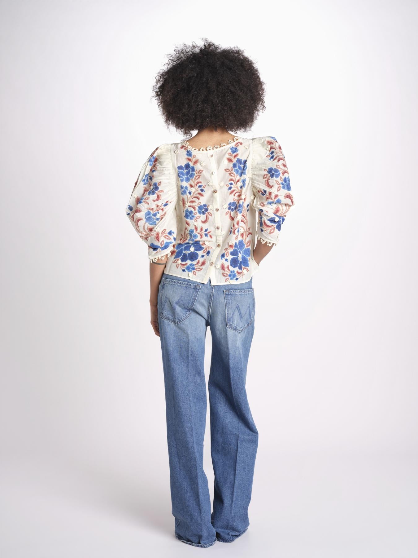 camicia voille m/c stampa a fiori 344127 RENATA SAND 26089 farm rio 