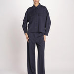 Giacca a camicia in tela di pura lana stretch MULINO 2615041021600 001 BLU weekend maxmara 