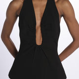 Top ALUSIA scollato double OND24TO031 BLACK misha 