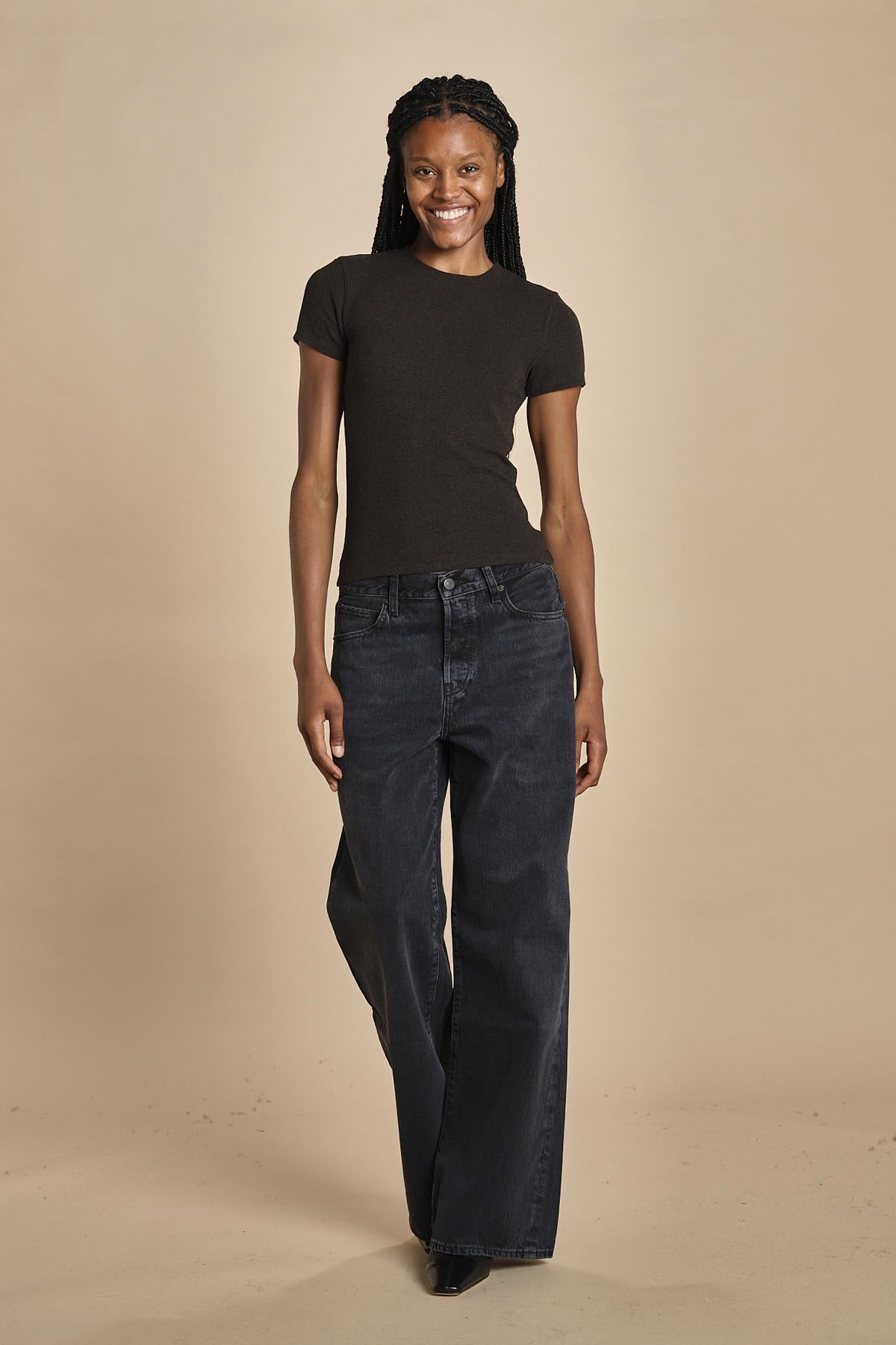 t-shirt a cortina con manica corta THE RIB BABY TEE WE25JKT012 COFFEE frame 