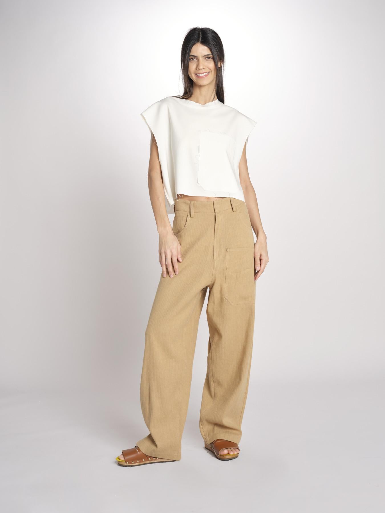 Pantalone con tasche CARLA MJD230_S93058 ROYAL YELLOW jejia 