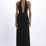 Abito JENNIFER lungo scollato jersey JAS24DR098 BLACK misha 