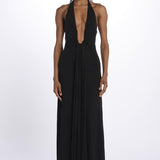 Abito JENNIFER lungo scollato jersey JAS24DR098 BLACK misha 