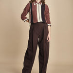 camicia con collo a pannelli BL_3261T BROWN bodice 