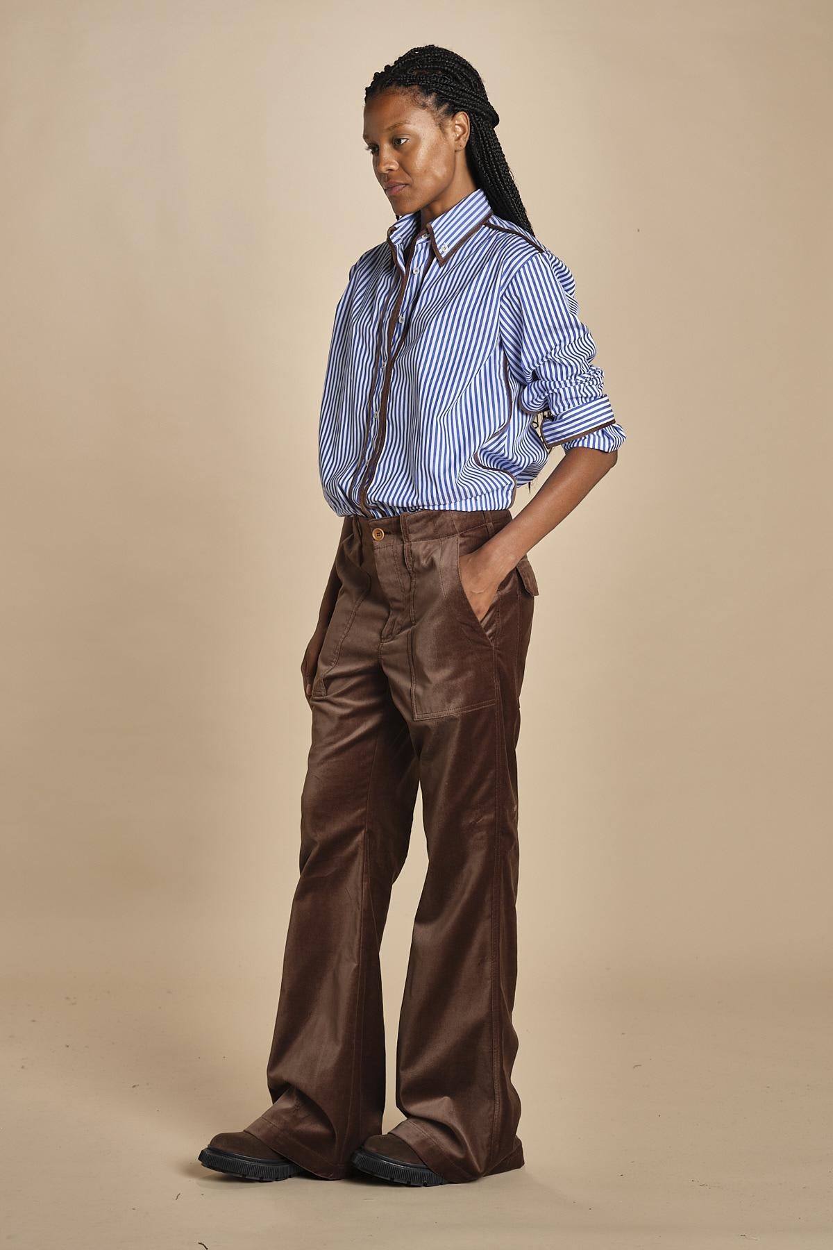 pantaloni 4 tasche in velluto liscio TWIGGY MJD211AAC1116 CHBRO jejia 