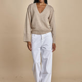 maglia con scollo a v e manica a campana by milaura. D2500894 806 CUMINO milaura 