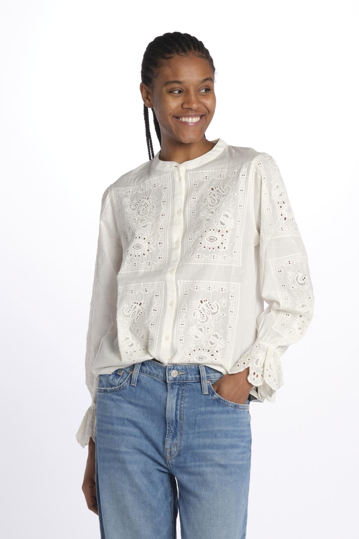 Camicia ricamata SORAYA ECRU ba&sh 