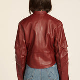 giacca di pelle bordeaux MALEN F19JL1 NAPPA BORDEAUX petar petrov 