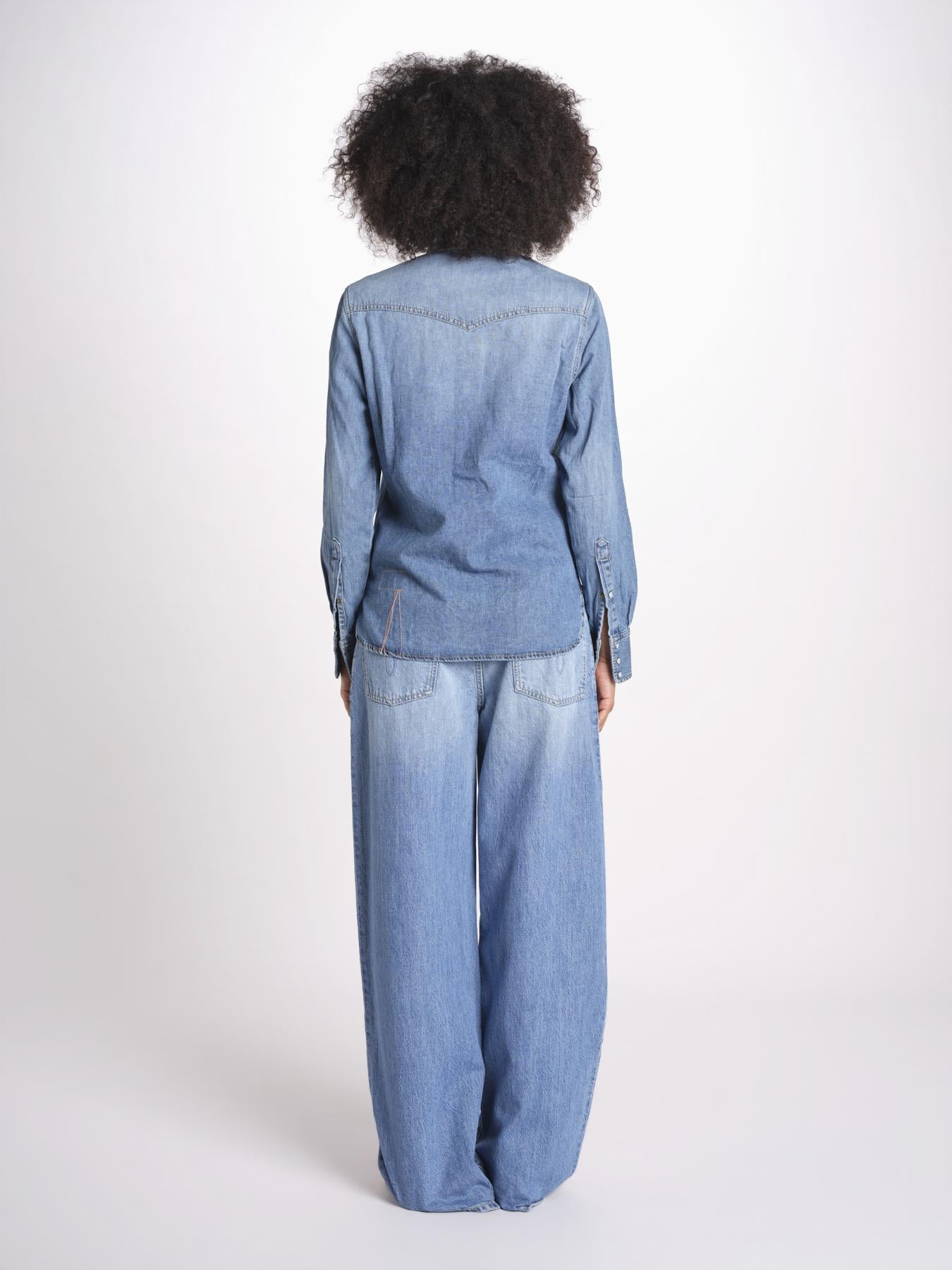 camicia texana in denim NTEX KT001 D450 fortela 