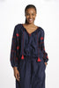 WESTEND silk top with embroidered sleeves by milaura.
