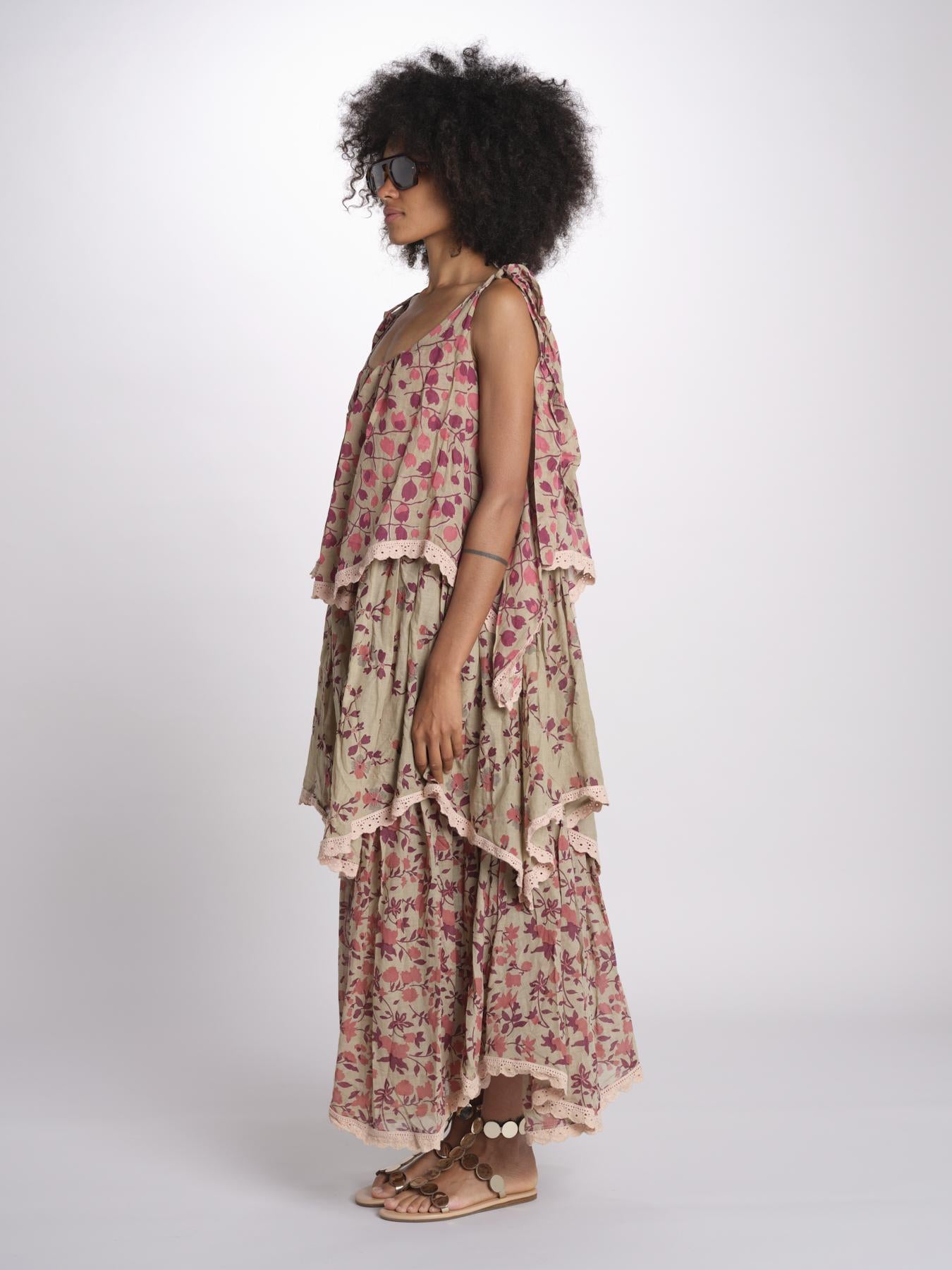 abito lungo a balze con fiori 3VSD IV3 IV3 yvonne s. 