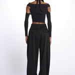 JOSIE top incrociato con spalla nuda JOSIE DEEP BLACK amazuìn 