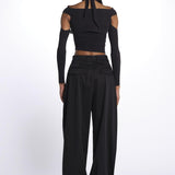JOSIE top incrociato con spalla nuda JOSIE DEEP BLACK amazuìn 