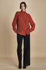 G074 camicia a quadri con rouches