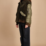 24065 giubbotto in nylon e pelliccia 24065350 MILITARE milaura 