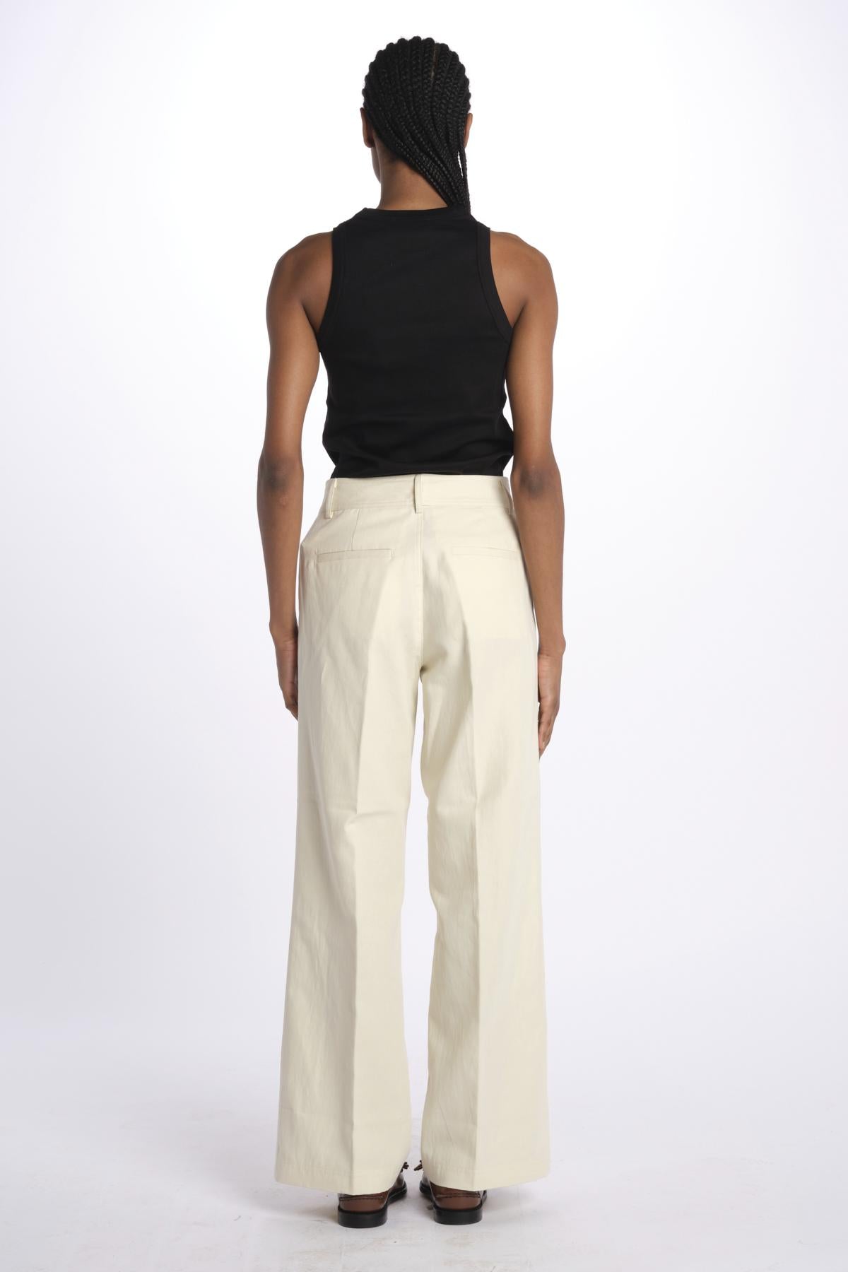 Pantalone dritto cotone lino 7179 21619 150 pomandère 