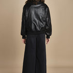 LARA bomber in pelle IO118048 BK999 ivy oak 