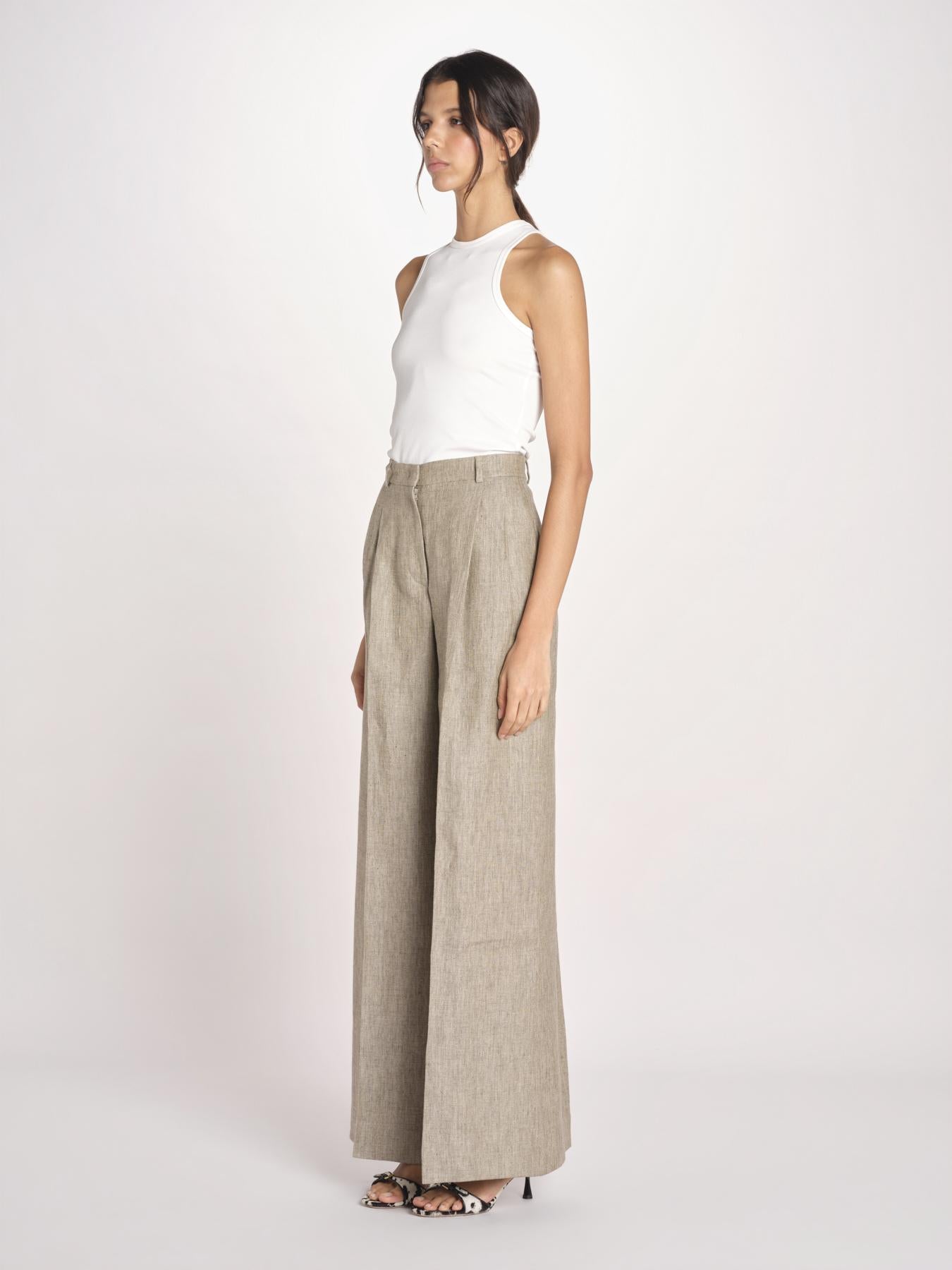 pantalone con due pinces MONIQUE 689 503 26 MORO quelledue 