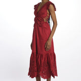 Abito RED BUTTERFLY ricamo farfalla 337217 RED farm rio 