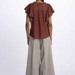 Top CALISSON pizzo con rouches CALISSON BROWNIE vanessa bruno 