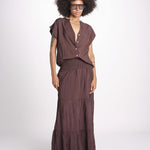 camicia con bottoni CLARENCELK CHOCOLAT laraethnics 