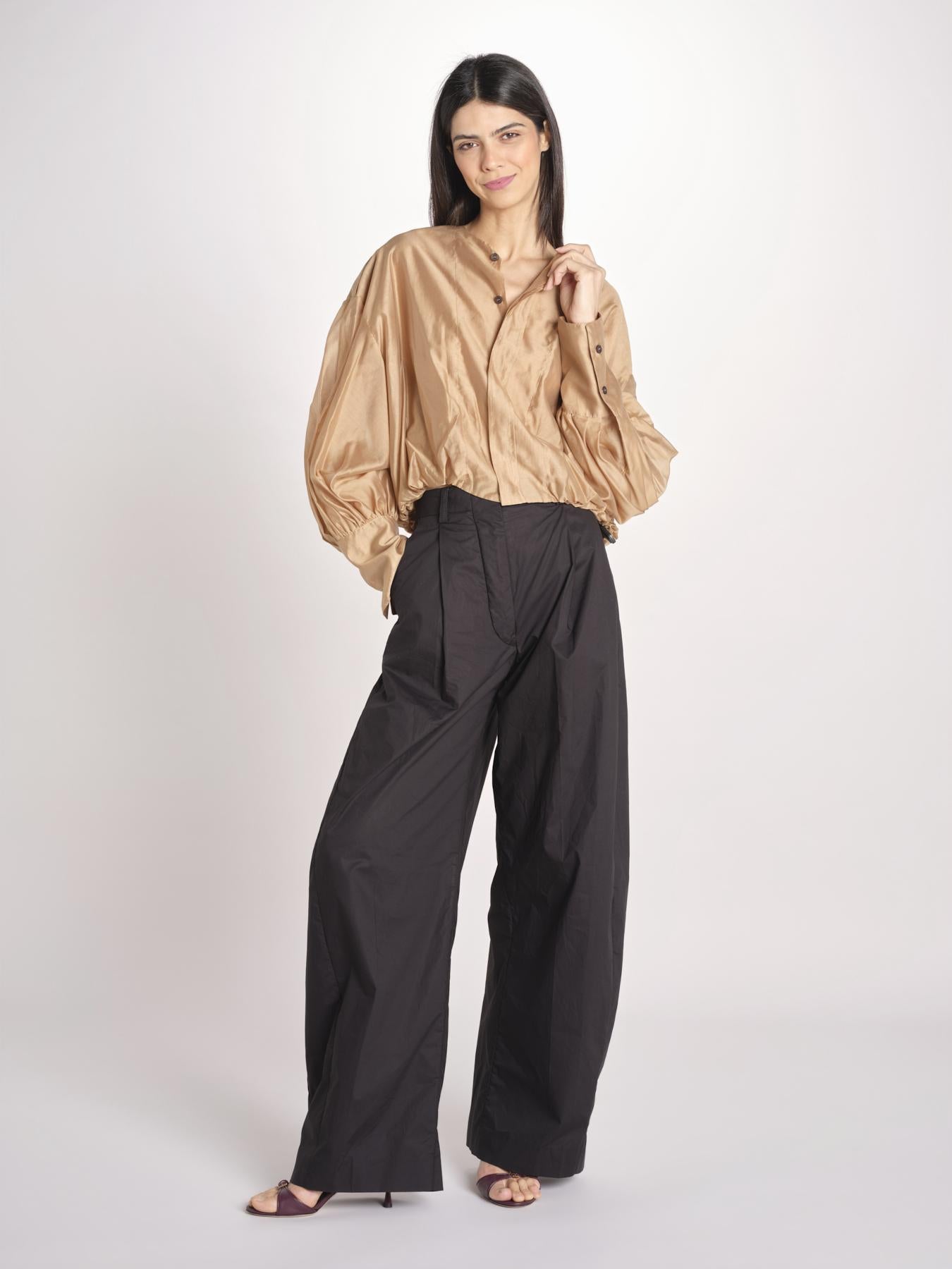 camicia in mussola con manica a sbuffo DIANA 4007 T0161 NUDE T0045 the latest 