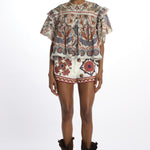 Camicia BOHO GLAM stampa fiore 344858 OFFWHITE farm rio 