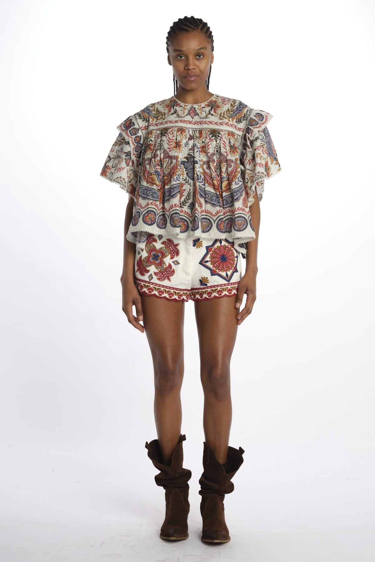 Camicia BOHO GLAM stampa fiore 344858 OFFWHITE farm rio 