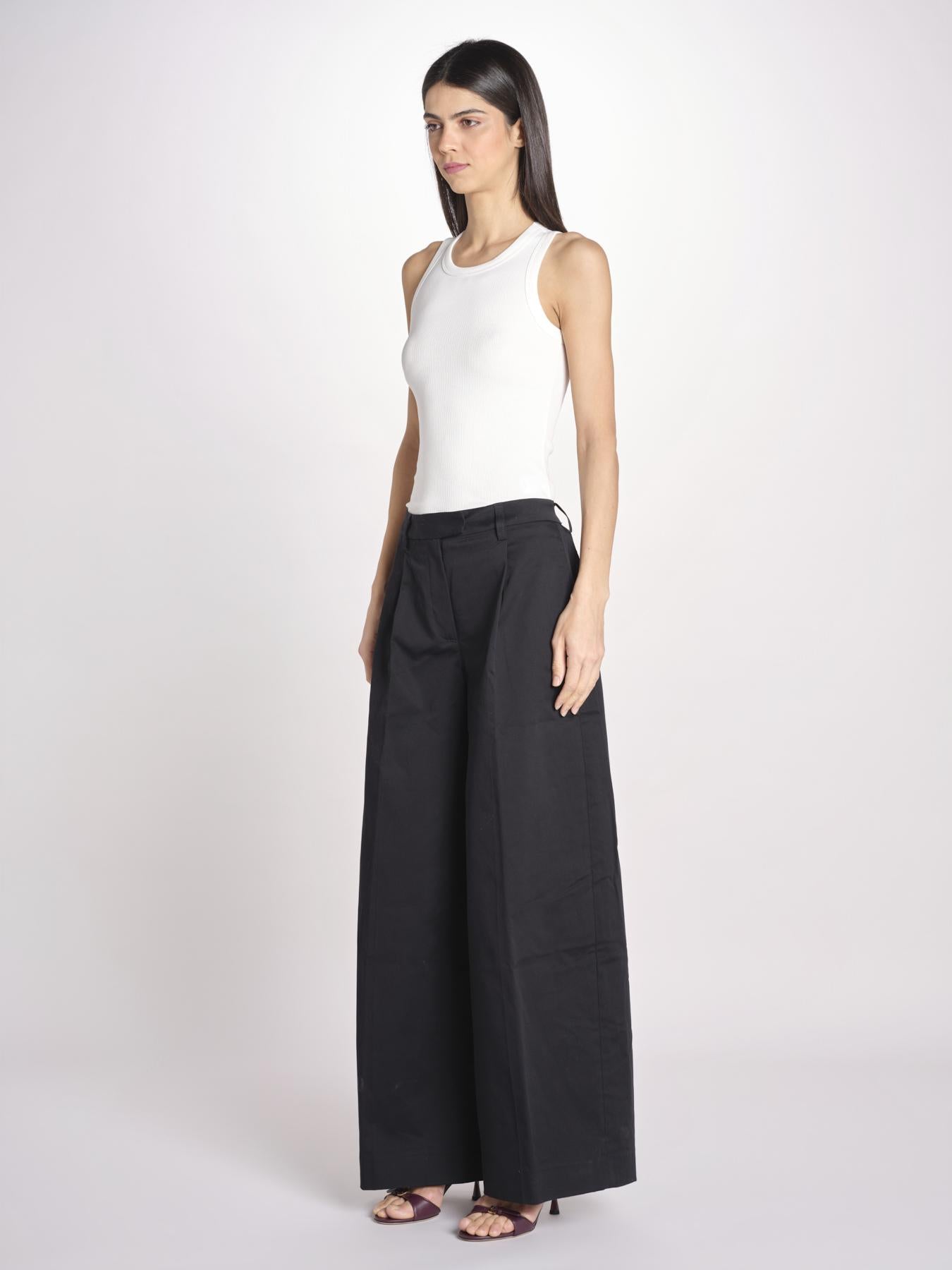 pantalone a vita bassa in gabardina DEVA T3118 T0176 BLACK T0002 the latest 