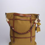 OPTIMISTE + ALICE  Bag tracolla tela verticale + pelle OPCOMUS MUSTARD my bob 