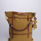 OPTIMISTE + ALICE  Bag tracolla tela verticale + pelle OPCOMUS MUSTARD my bob 