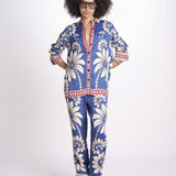 camicia pigiama con stampa a fiori 344132 LUNA BLUE 26067 farm rio 
