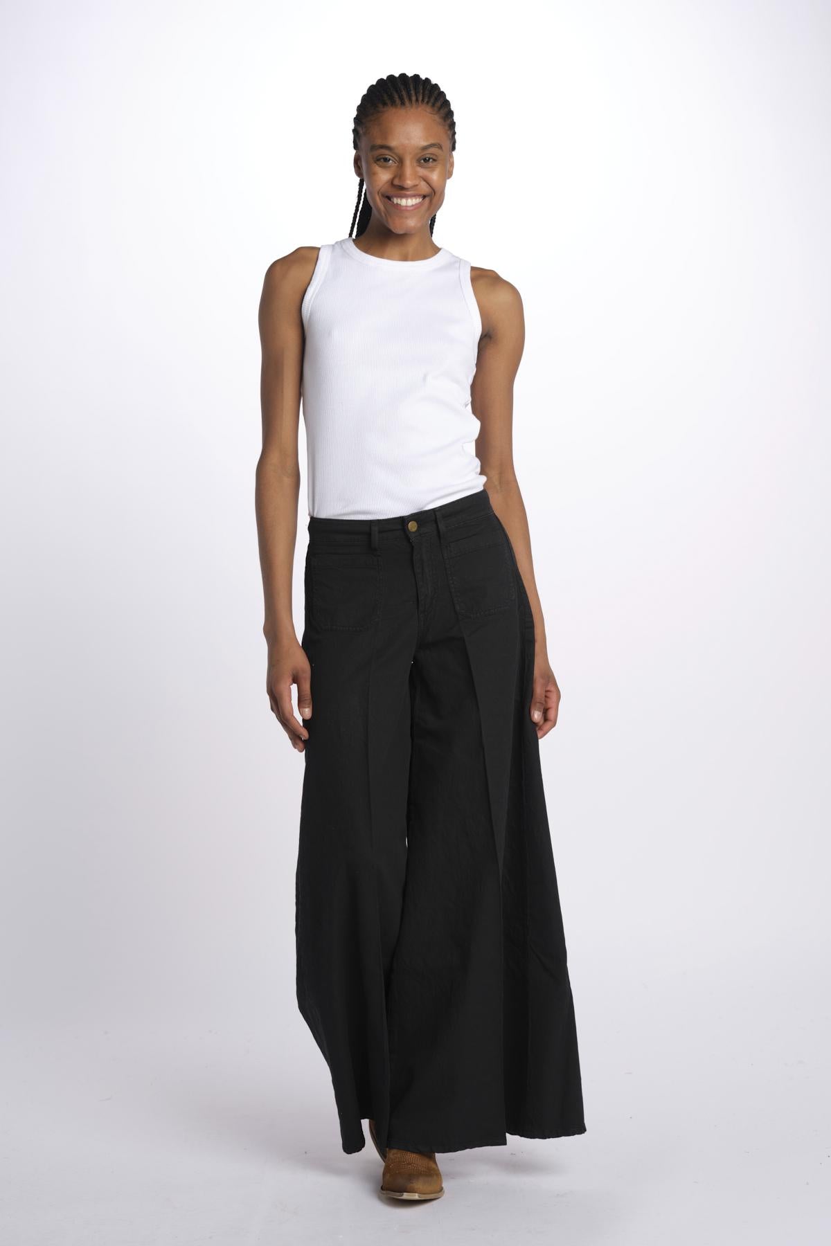 Pantalone GRACE taschina misto lino zampa GRACE TMLS06 099 ps don't forget me 