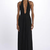 Abito JENNIFER lungo scollato jersey JAS24DR098 BLACK misha 