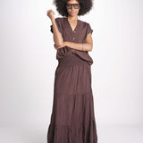 camicia con bottoni CLARENCELK CHOCOLAT laraethnics 