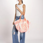 shopping quadrata dipinta a mano SHQM.26E18 O ORANGE FLUO le daf 