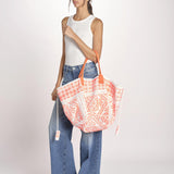 shopping quadrata dipinta a mano SHQM.26E18 O ORANGE FLUO le daf 