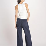 pantalone diritto con elastico in vita PENSIL ESSELING NAVYBLUE true avenue 