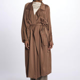 28A50 trench over in crepe satin 28A50 CACAO dusan 