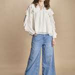 camicia con rouches NILS ECRU ba&sh 